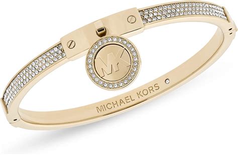 michael kors women's stainless steel bangle bracelet with crystal accents|Michael Kors stainless steel bracelet.